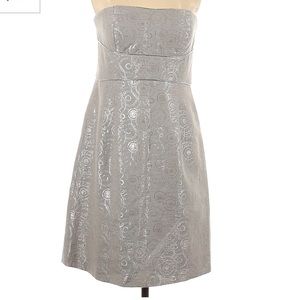 NEW Max & Cleo Silver Strapless Cocktail Dress Size 4 Small